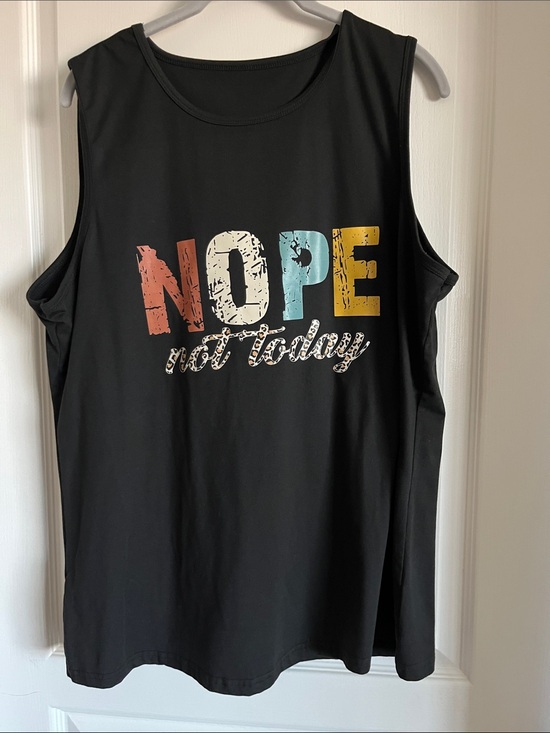 Tops - Black 'Nope Not Today' Graphic Tank Top